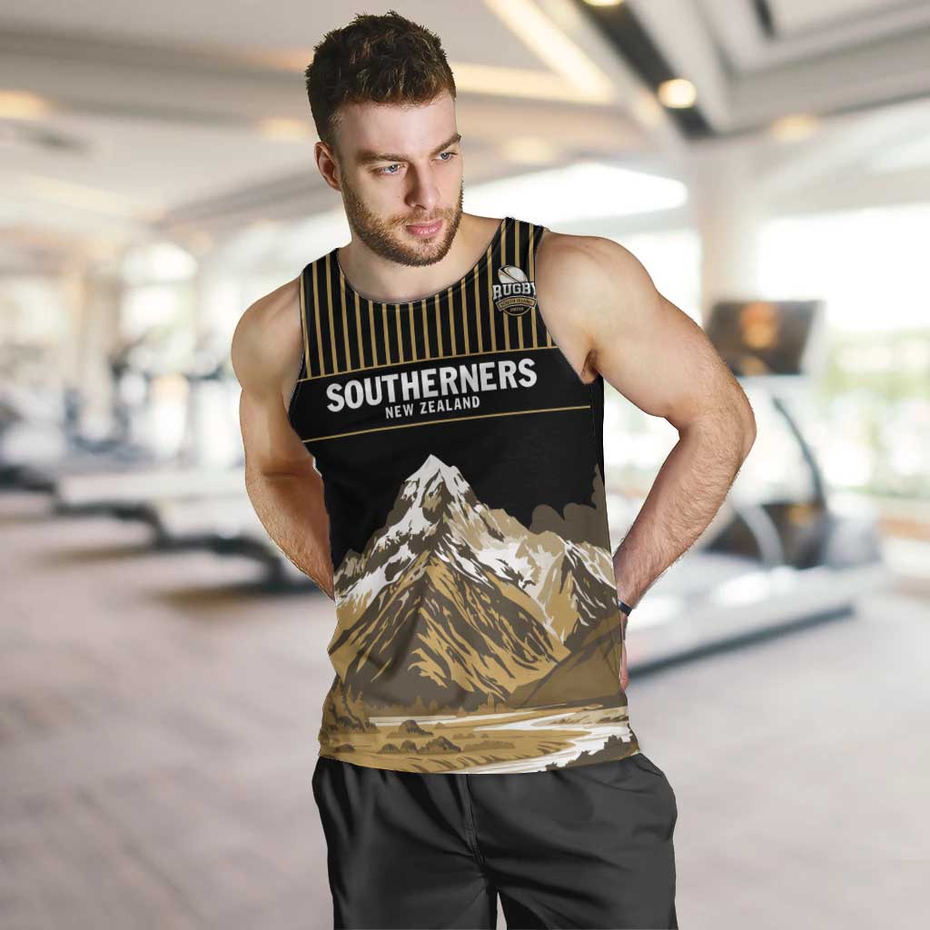 Custom Oceania Football NZ South Island Men Tank Top Minimal Mount Cook Silhouette