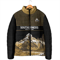 Custom Oceania Football NZ South Island Padded Jacket Minimal Mount Cook Silhouette