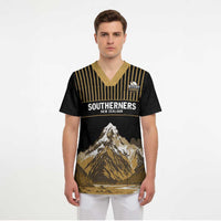 Custom Oceania Football NZ South Island Scrub Top Minimal Mount Cook Silhouette LT9 - Polynesian Pride