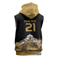 Custom Oceania Football NZ South Island Sleeveless Hoodie Minimal Mount Cook Silhouette