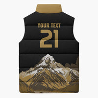 Custom Oceania Football NZ South Island Sleeveless Puffer Jacket Minimal Mount Cook Silhouette