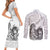 Aroha Maori Language Couples Matching Short Sleeve Bodycon Dress and Long Sleeve Button Shirt Te Reo Maori Inspired Art