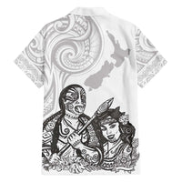 Aroha Maori Language Family Matching Off The Shoulder Long Sleeve Dress and Hawaiian Shirt Te Reo Maori Inspired Art