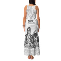 Aroha Maori Language Family Matching Tank Maxi Dress and Hawaiian Shirt Te Reo Maori Inspired Art
