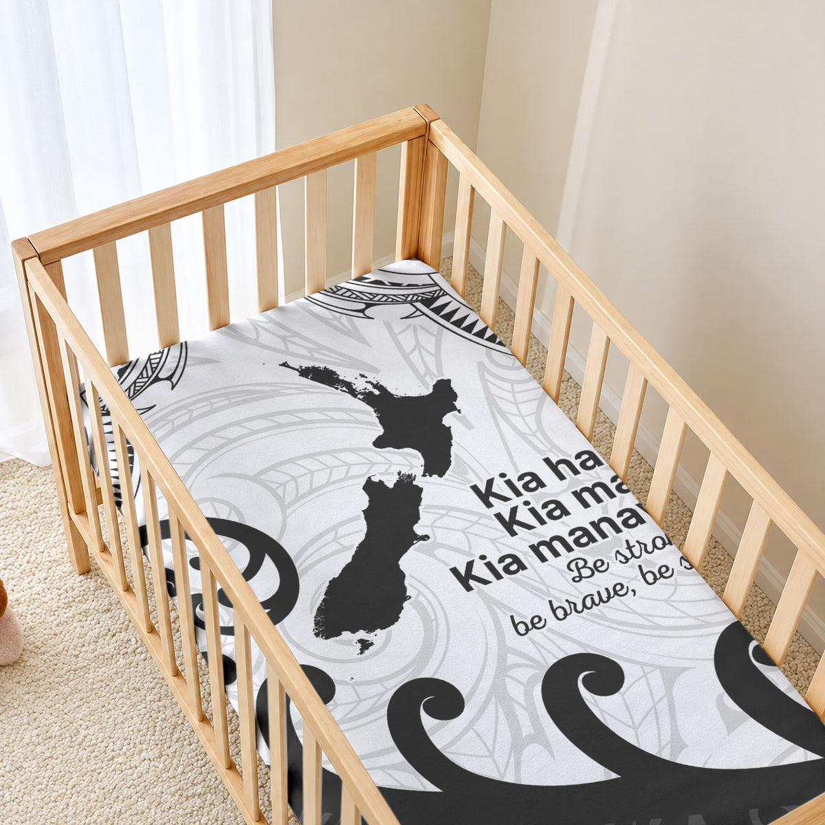 Kia Haka Maori language Baby Bed Cover Te Reo Maori Inspired Art LT9 - Polynesian Pride