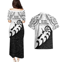 Kia Haka Maori language Couples Matching Puletasi and Hawaiian Shirt Te Reo Maori Inspired Art
