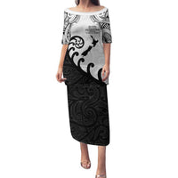 Kia Haka Maori language Family Matching Puletasi and Hawaiian Shirt Te Reo Maori Inspired Art LT9 Mom's Dress white - Polynesian Pride