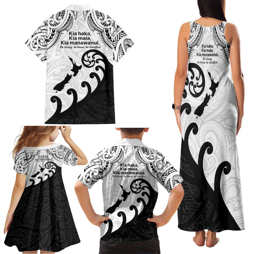 Kia Haka Maori language Family Matching Tank Maxi Dress and Hawaiian Shirt Te Reo Maori Inspired Art