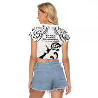 Kia Haka Maori language Raglan Cropped T Shirt Te Reo Maori Inspired Art