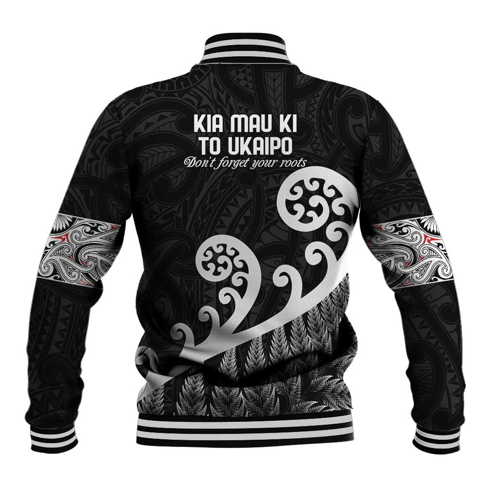 Kia Mau Ki To Ukaipo Baseball Jacket Te Reo Maori Koru Fern Art