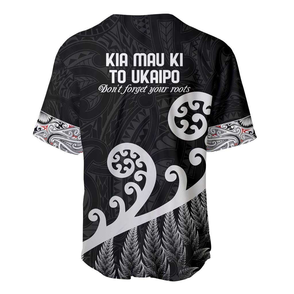 Kia Mau Ki To Ukaipo Baseball Jersey Te Reo Maori Koru Fern Art