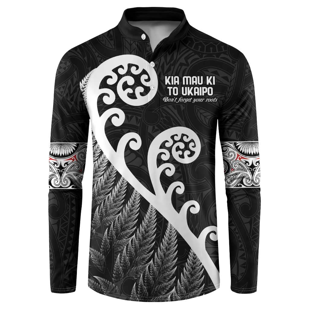 Kia Mau Ki To Ukaipo Button Sweatshirt Te Reo Maori Koru Fern Art