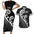 Kia Mau Ki To Ukaipo Couples Matching Short Sleeve Bodycon Dress and Hawaiian Shirt Te Reo Maori Koru Fern Art