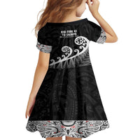 Kia Mau Ki To Ukaipo Family Matching Off Shoulder Short Dress and Hawaiian Shirt Te Reo Maori Koru Fern Art