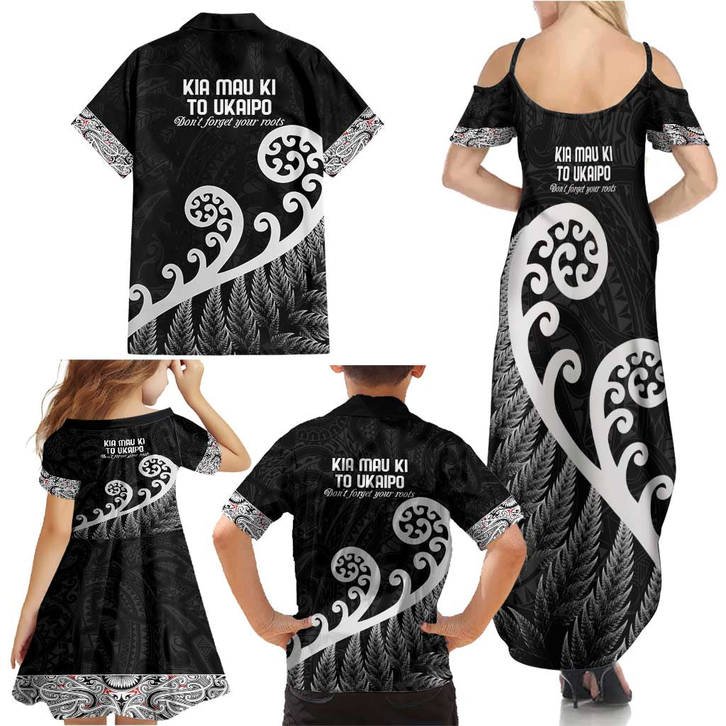 Kia Mau Ki To Ukaipo Family Matching Summer Maxi Dress and Hawaiian Shirt Te Reo Maori Koru Fern Art LT9 - Polynesian Pride