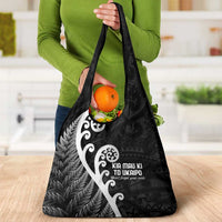 Kia Mau Ki To Ukaipo Grocery Bag Te Reo Maori Koru Fern Art