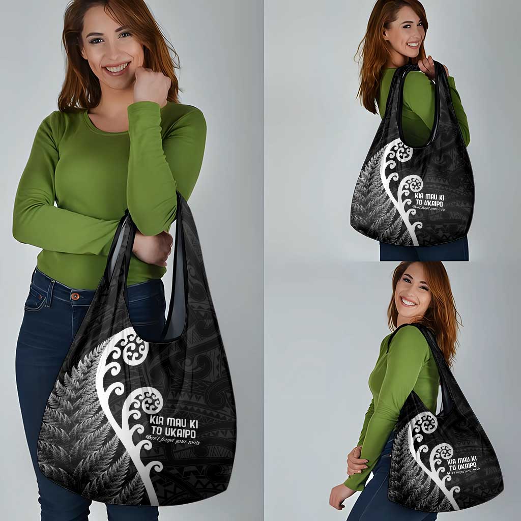 Kia Mau Ki To Ukaipo Grocery Bag Te Reo Maori Koru Fern Art