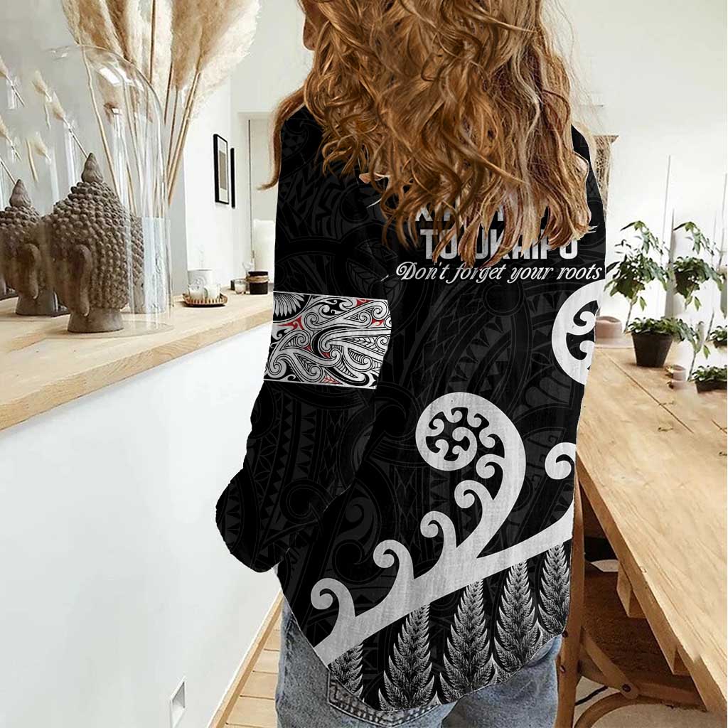 Kia Mau Ki To Ukaipo Women Casual Shirt Te Reo Maori Koru Fern Art LT9 - Polynesian Pride