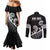 Kia Ora Maori Language Couples Matching Mermaid Dress and Long Sleeve Button Shirt Te Reo Maori Koru Fern Art