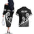 Kia Ora Maori Language Couples Matching Off The Shoulder Long Sleeve Dress and Hawaiian Shirt Te Reo Maori Koru Fern Art