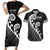 Kia Ora Maori Language Couples Matching Short Sleeve Bodycon Dress and Hawaiian Shirt Te Reo Maori Koru Fern Art