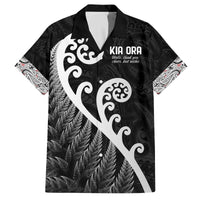 Kia Ora Maori Language Family Matching Off The Shoulder Long Sleeve Dress and Hawaiian Shirt Te Reo Maori Koru Fern Art