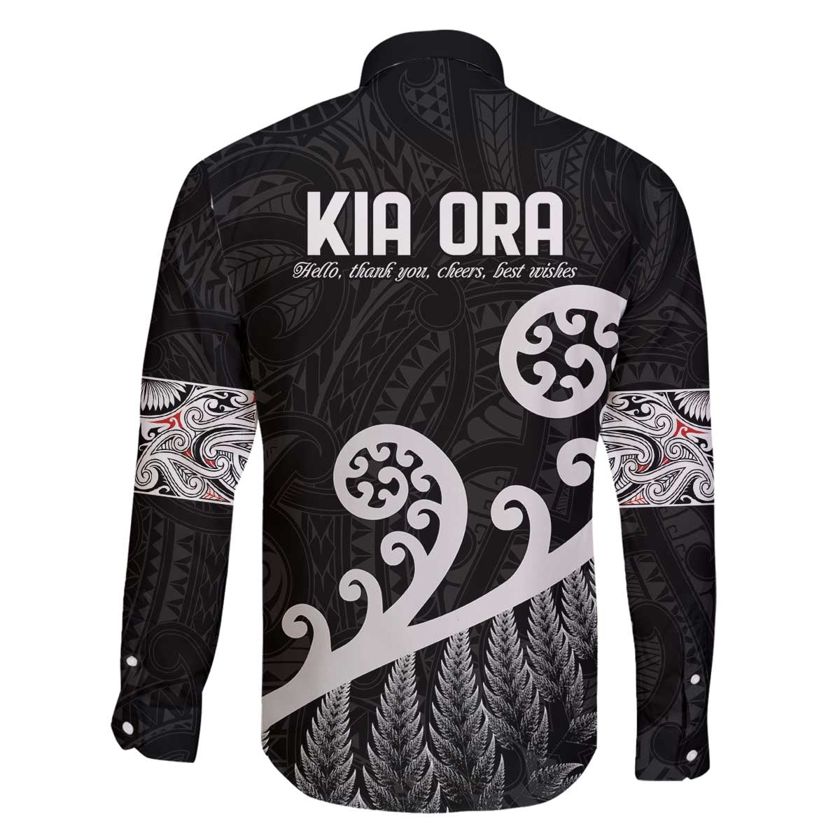 Kia Ora Maori Language Family Matching Puletasi and Hawaiian Shirt Te Reo Maori Koru Fern Art LT9 - Polynesian Pride