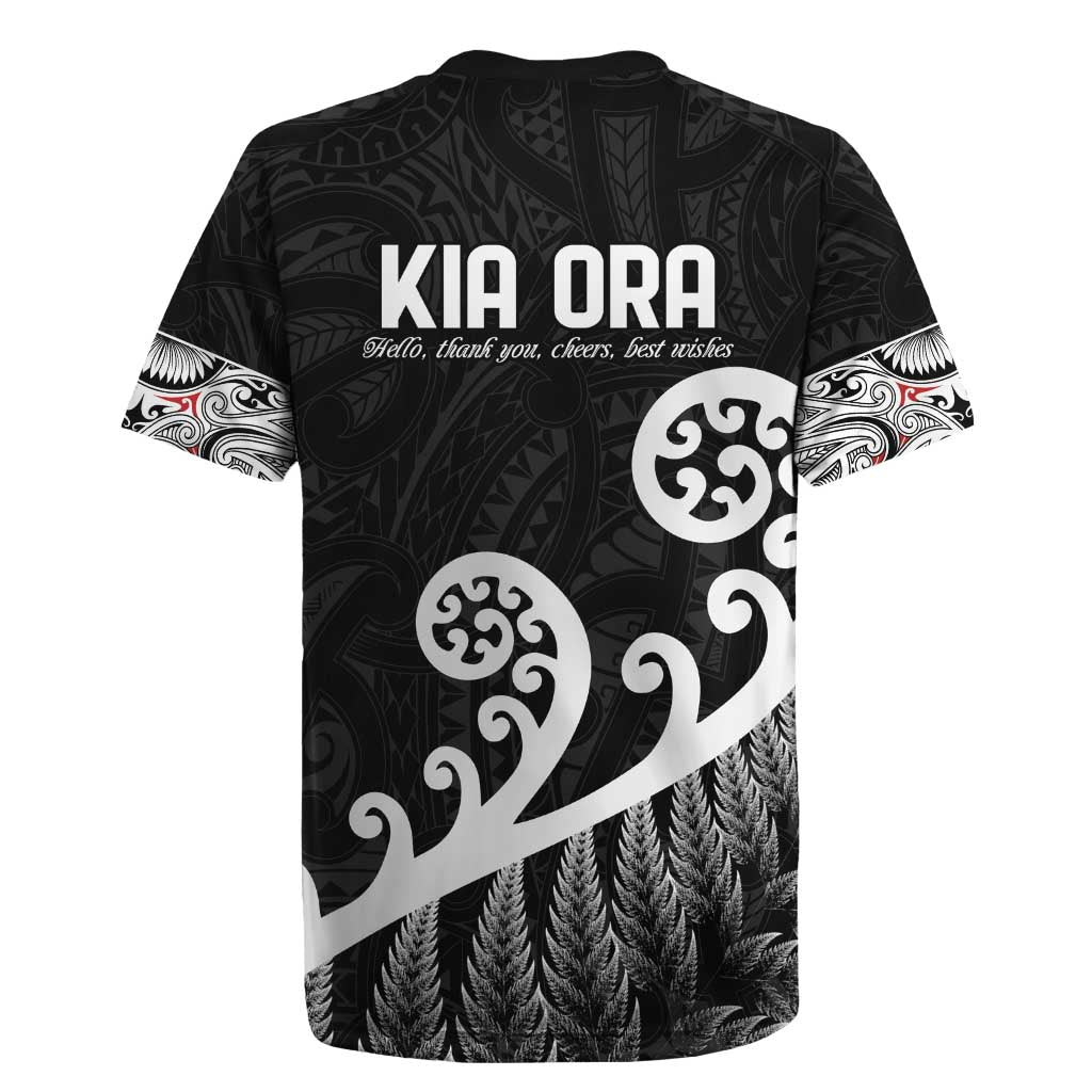 Kia Ora Maori Language Rugby Jersey Te Reo Maori Koru Fern Art