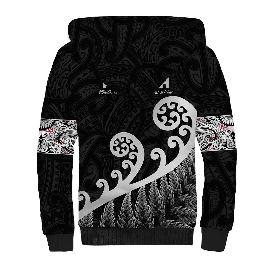 Kia Ora Maori Language Sherpa Hoodie Te Reo Maori Koru Fern Art