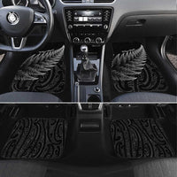New Zealand Te Reo Māori Car Mats Simple Black Fern