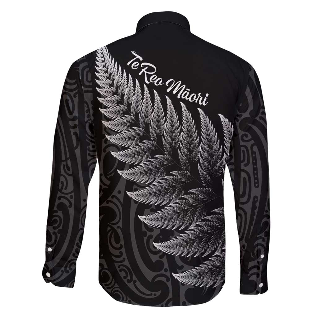 New Zealand Te Reo Māori Family Matching Off Shoulder Short Dress and Hawaiian Shirt Simple Black Fern