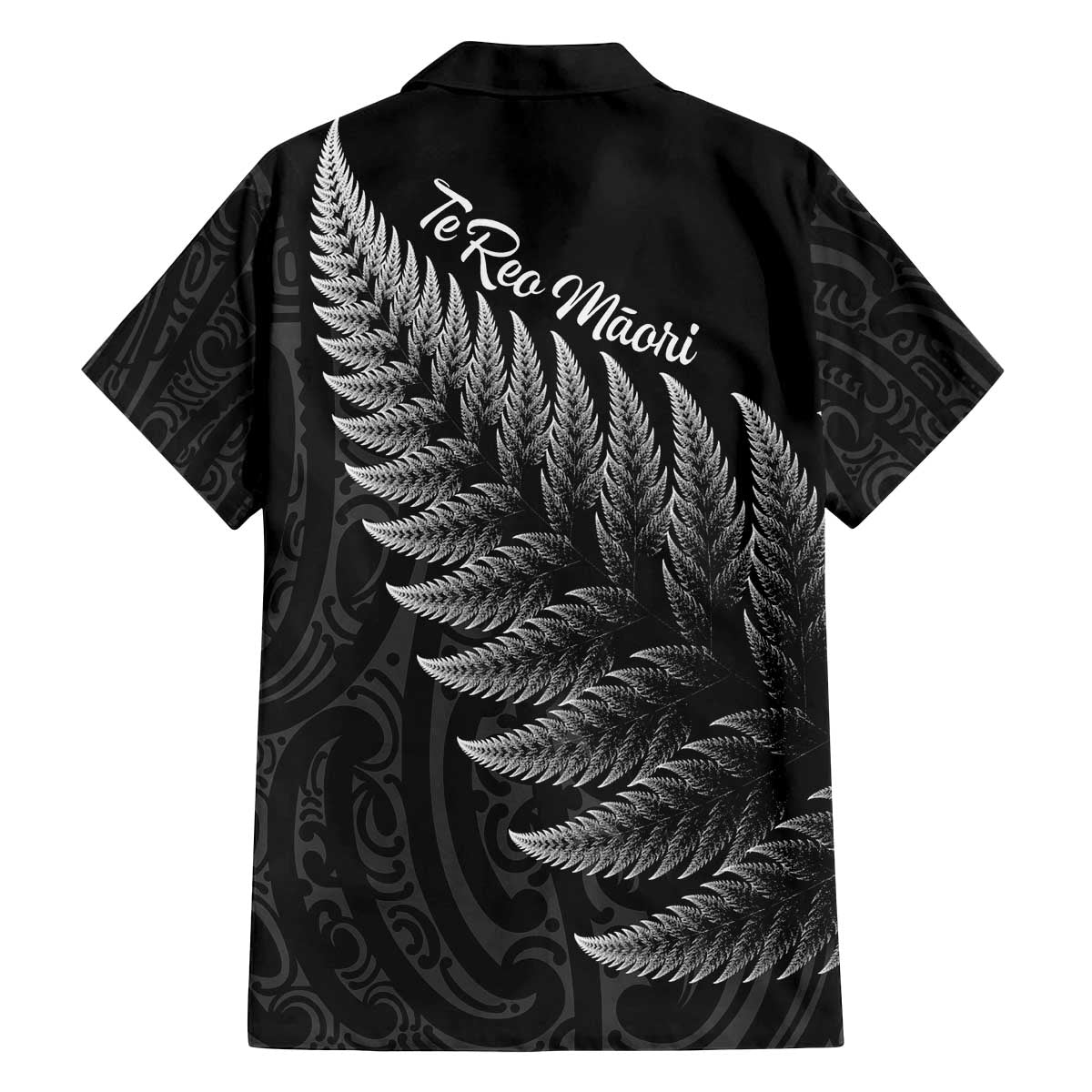 New Zealand Te Reo Mori Family Matching Puletasi and Hawaiian Shirt Simple Black Fern LT9 - Polynesian Pride