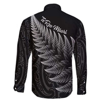 New Zealand Te Reo Mori Family Matching Puletasi and Hawaiian Shirt Simple Black Fern LT9 - Polynesian Pride