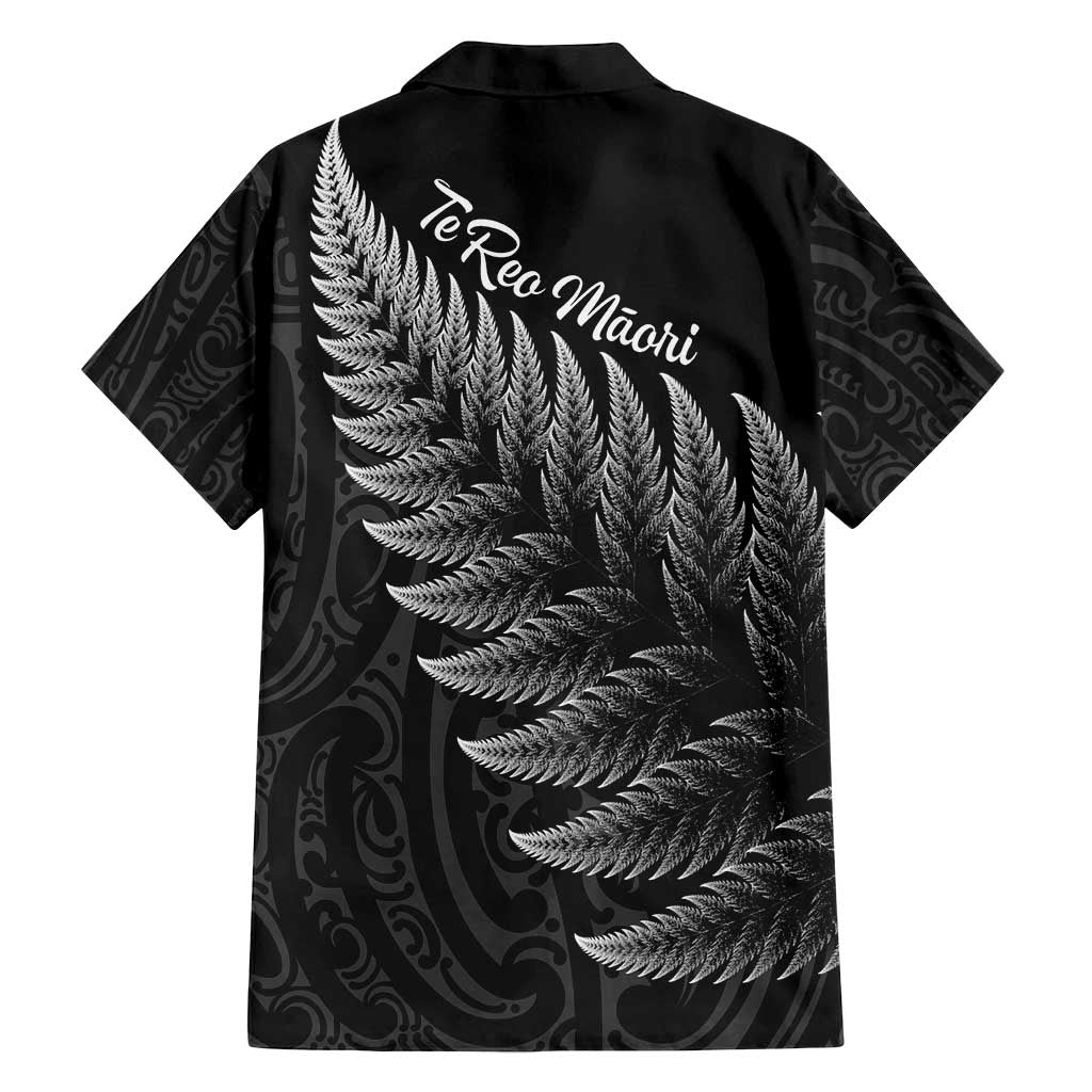 New Zealand Te Reo Māori Family Matching Tank Maxi Dress and Hawaiian Shirt Simple Black Fern
