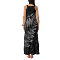 New Zealand Te Reo Māori Family Matching Tank Maxi Dress and Hawaiian Shirt Simple Black Fern