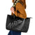 New Zealand Te Reo Māori Leather Tote Bag Simple Black Fern