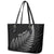 New Zealand Te Reo Māori Leather Tote Bag Simple Black Fern