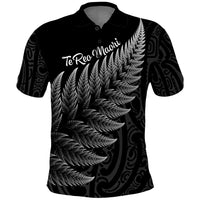 New Zealand Te Reo Māori Polo Shirt Simple Black Fern