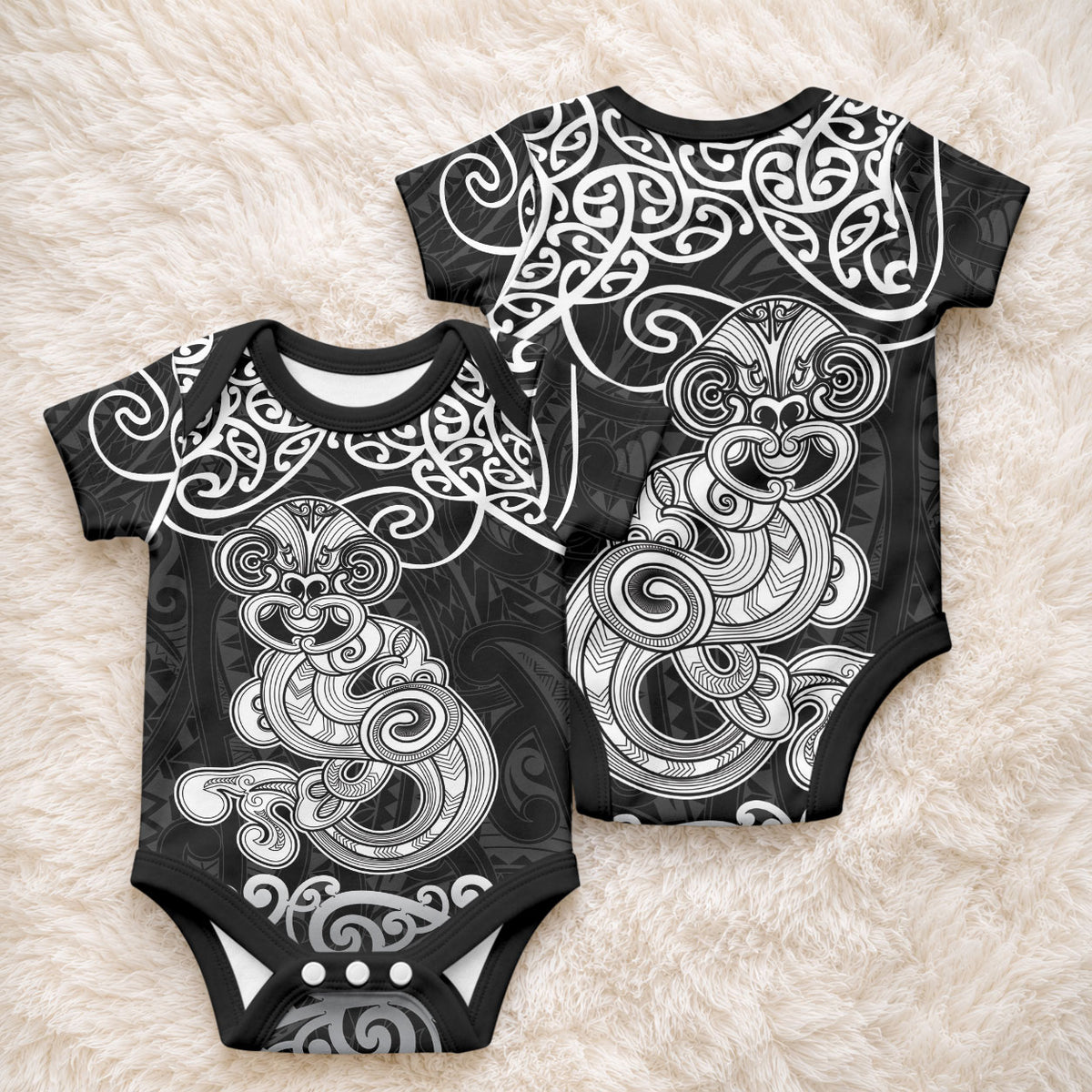 Te Reo Maori Tiki Inspired Art Baby Onesie LT9 - Polynesian Pride