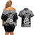 Te Reo Maori Tiki Inspired Art Couples Matching Off Shoulder Short Dress and Hawaiian Shirt