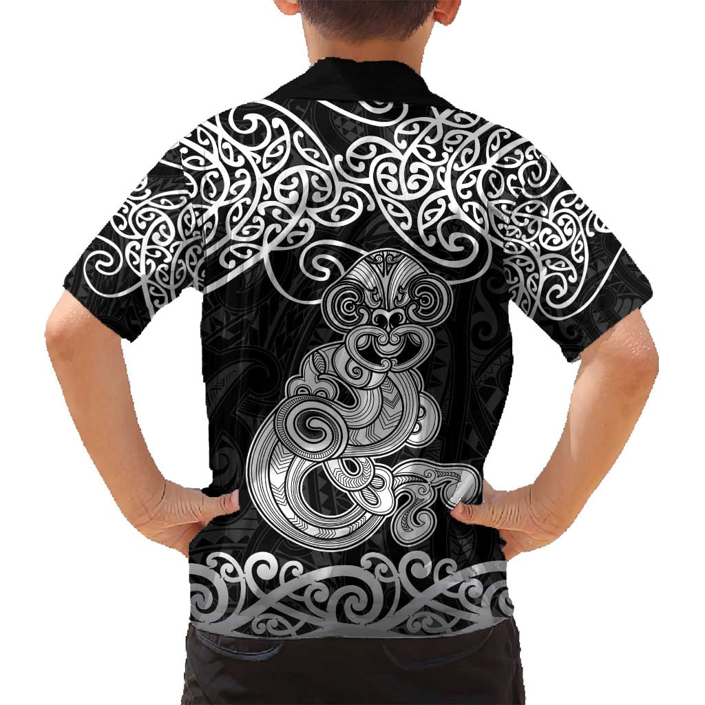 Te Reo Maori Tiki Inspired Art Family Matching Off Shoulder Maxi Dress and Hawaiian Shirt LT9 - Polynesian Pride