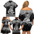 Te Reo Maori Tiki Inspired Art Family Matching Off Shoulder Short Dress and Hawaiian Shirt