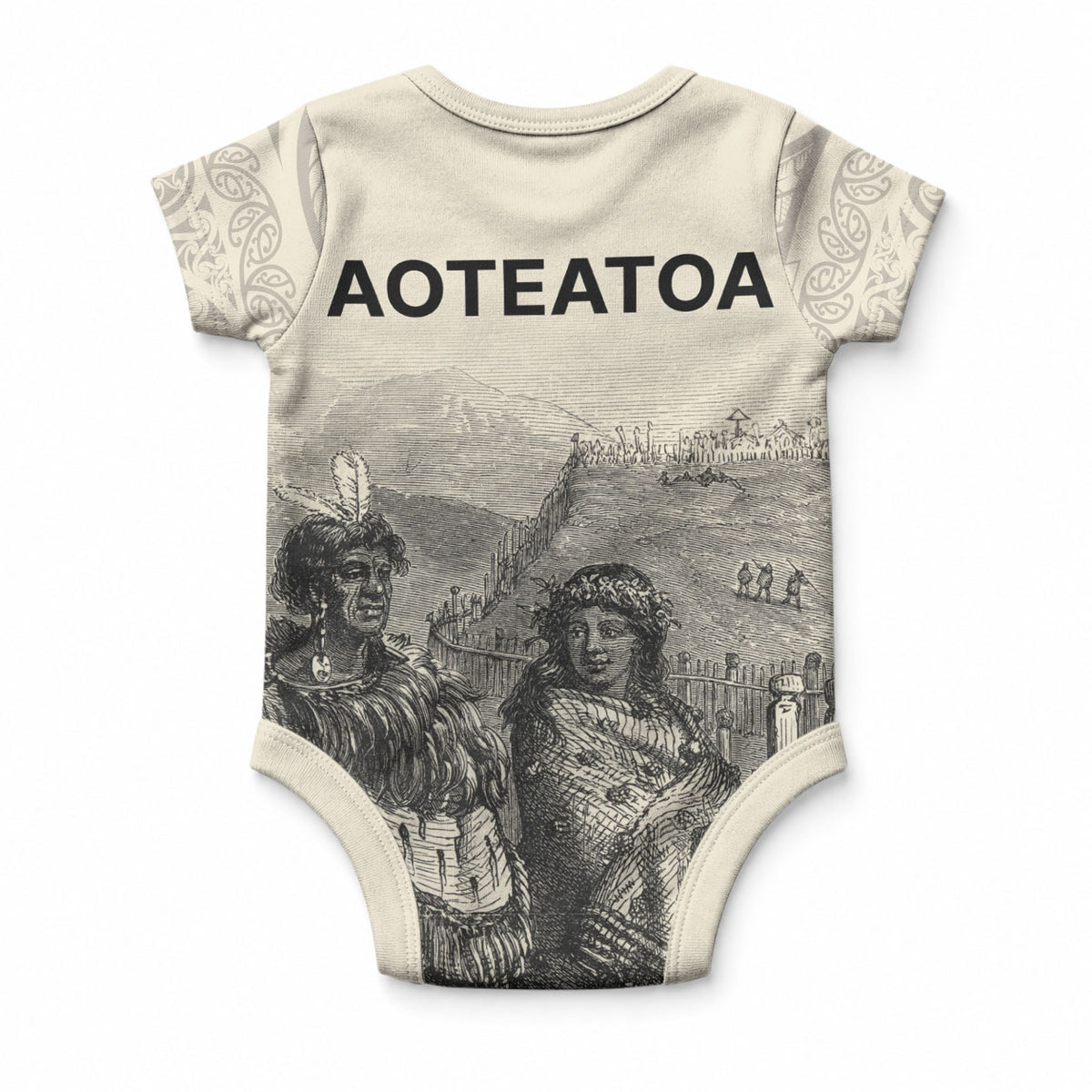 Whanau Maori Language Baby Onesie Te Reo Maori Inspired Art LT9 - Polynesian Pride