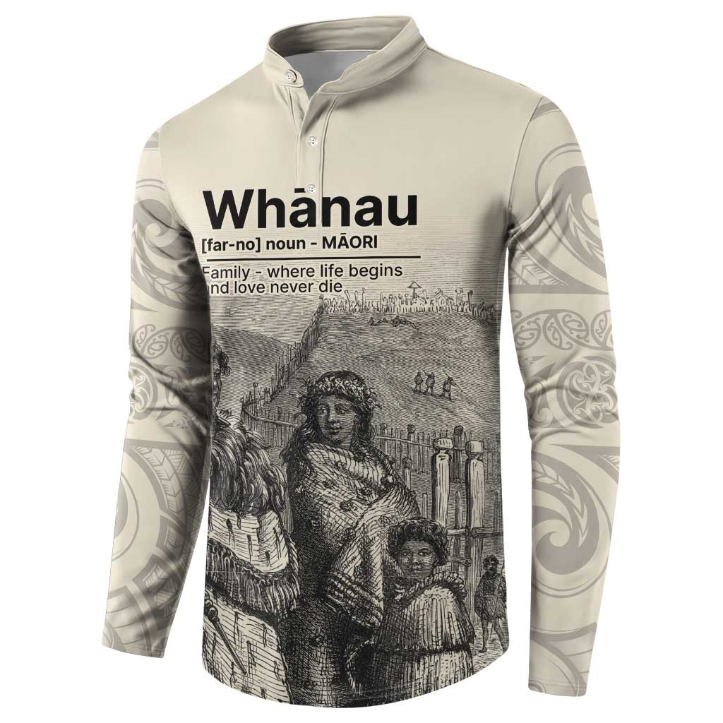 Whanau Maori Language Button Sweatshirt Te Reo Maori Inspired Art