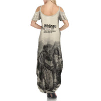 Whanau Maori Language Family Matching Summer Maxi Dress and Hawaiian Shirt Te Reo Maori Inspired Art LT9 - Polynesian Pride