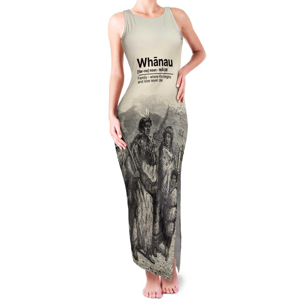 Whanau Maori Language Family Matching Tank Maxi Dress and Hawaiian Shirt Te Reo Maori Inspired Art