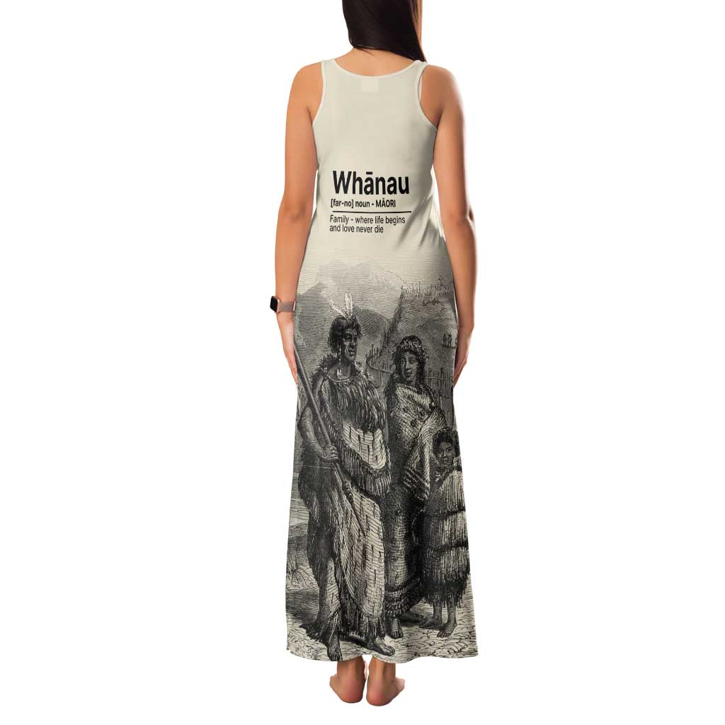 Whanau Maori Language Family Matching Tank Maxi Dress and Hawaiian Shirt Te Reo Maori Inspired Art