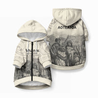 Whanau Maori Language Pet Hoodie Te Reo Maori Inspired Art LT9 Zip-up Nude - Polynesian Pride