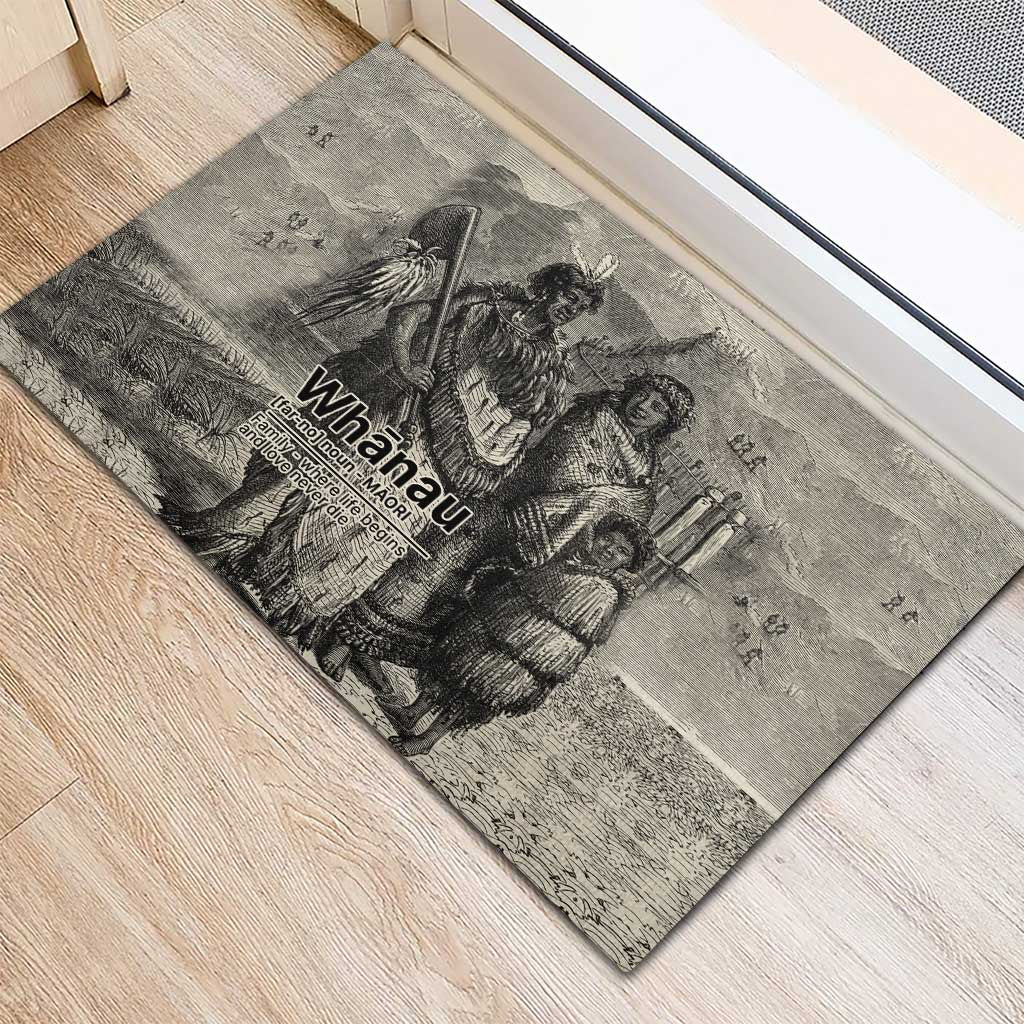 Whanau Maori Language Rubber Doormat Te Reo Maori Inspired Art