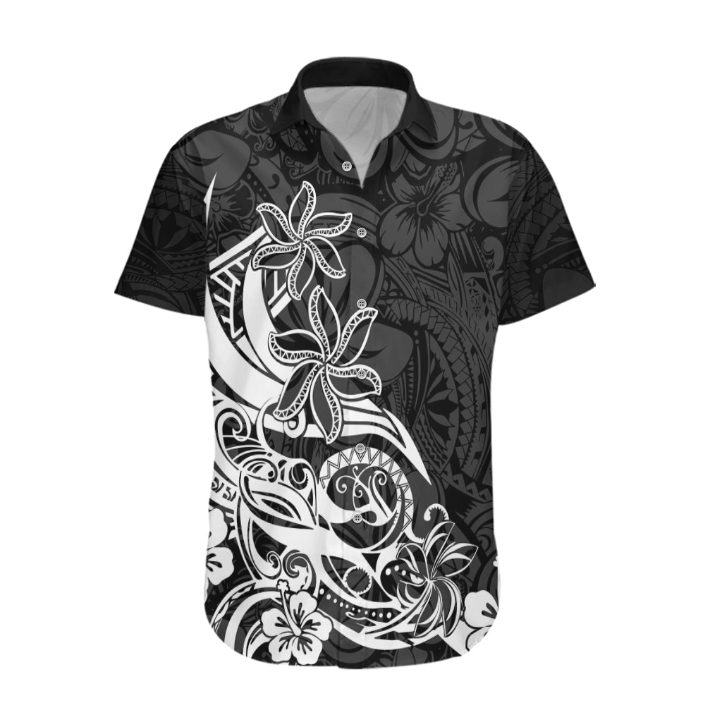 Polynesian Sunset Plumeria Hawaiian Shirt Pacific Island Tribal Black Style LT9 Black - Polynesian Pride